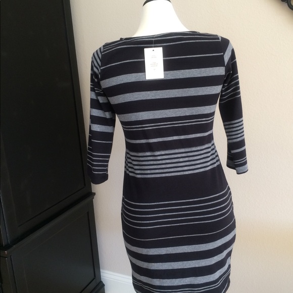 Black and Grey Striped Dress - Picture 3 of 4
